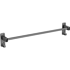 24 Inch Matte Black Towel Rack with Hooks